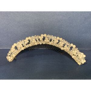 Vintage Fenaroli for Regalia Bridal Headpiece For Veil Faux Pearls Clear Beads
